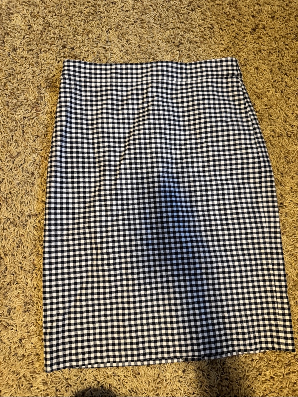 J. Crew Black and White Gingham Pencil Skirt